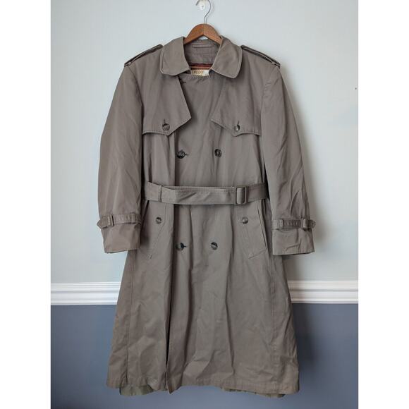 London towne Other - Vintage London Towne Trench Coat Mens 38 Short Khaki Removable Lining 60s 70s